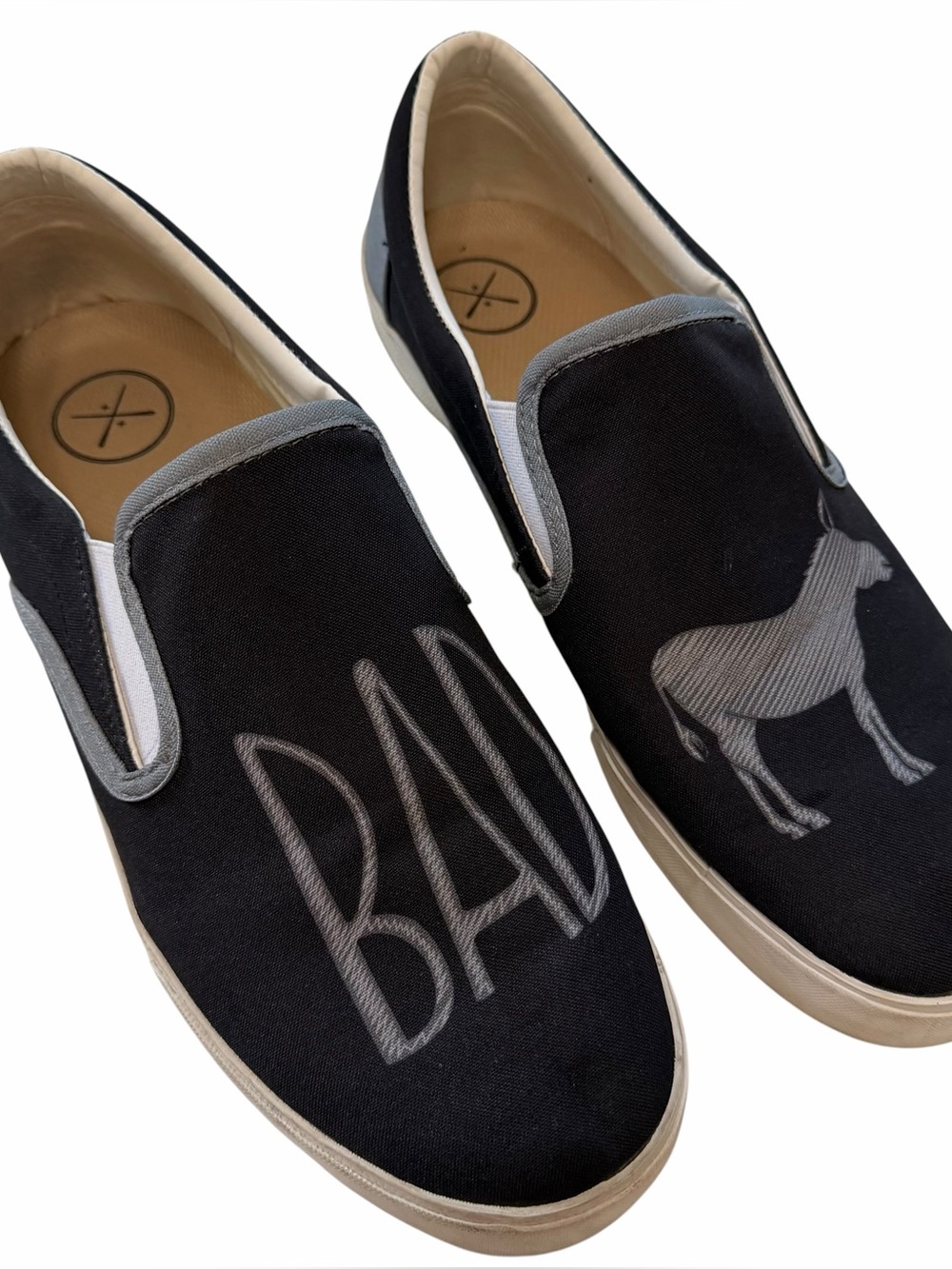 Inkkas‎ Men's Size 10 Bad A Black Slip-On Canvas Sneakers S1